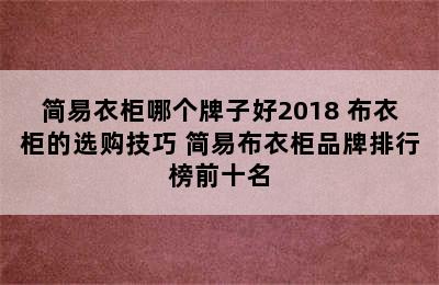 简易衣柜哪个牌子好2018 布衣柜的选购技巧 简易布衣柜品牌排行榜前十名